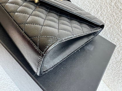 Yves Saint Laurent (YSL) Black Medium Envelope Bag