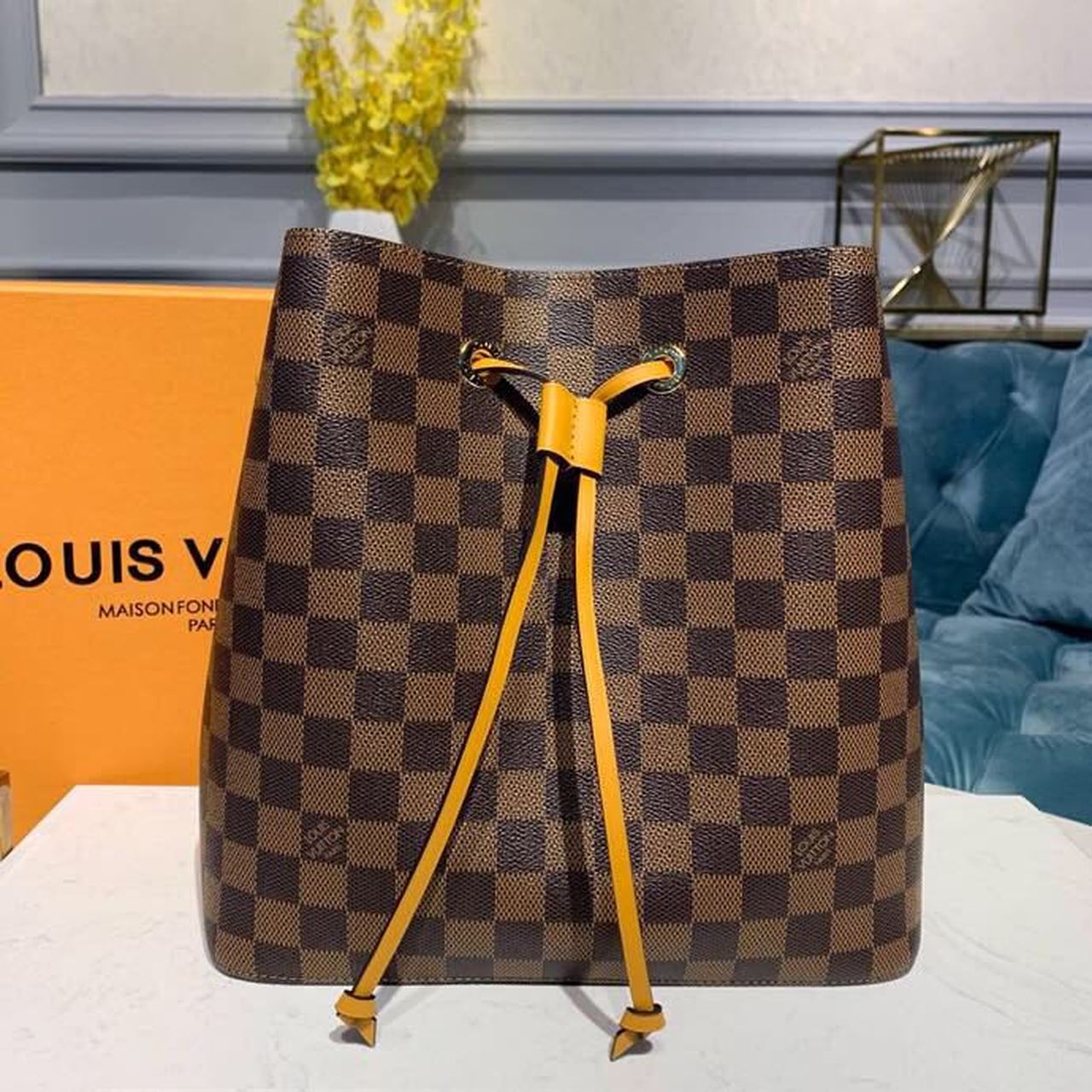 Louis Vuitton Bucket Bag 26cm Damier Ebene Canvas Spring/Summer