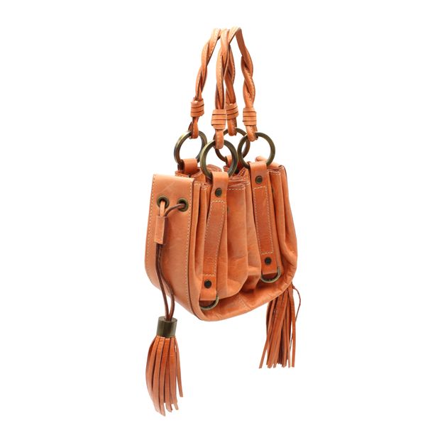 GIVENCHY Orange Small Drawstring Handbag With Long Tassels