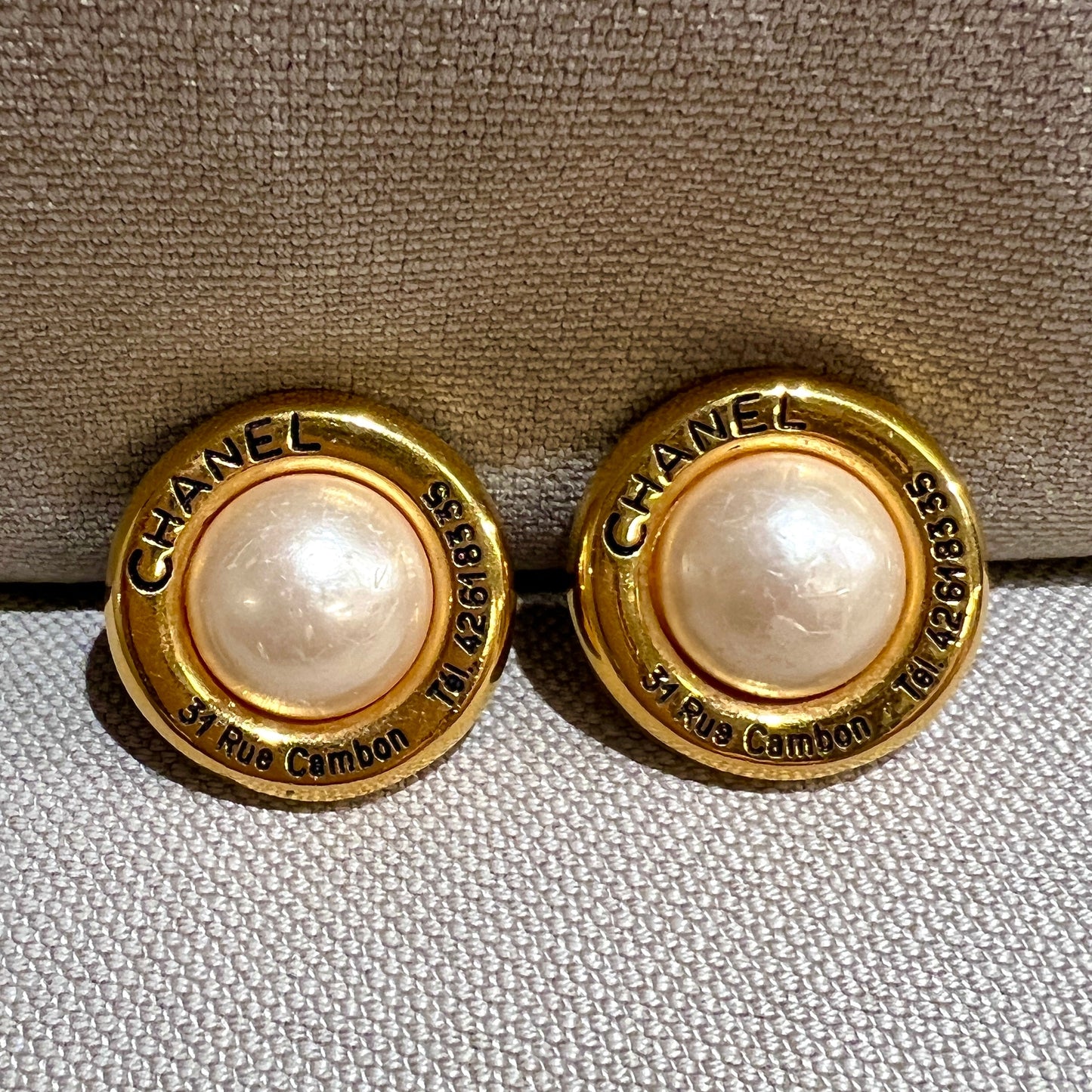 Chanel Rue Combon Vintage Earrings