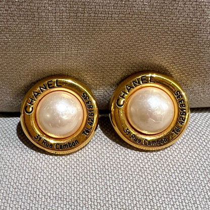 Chanel Rue Combon Vintage Earrings