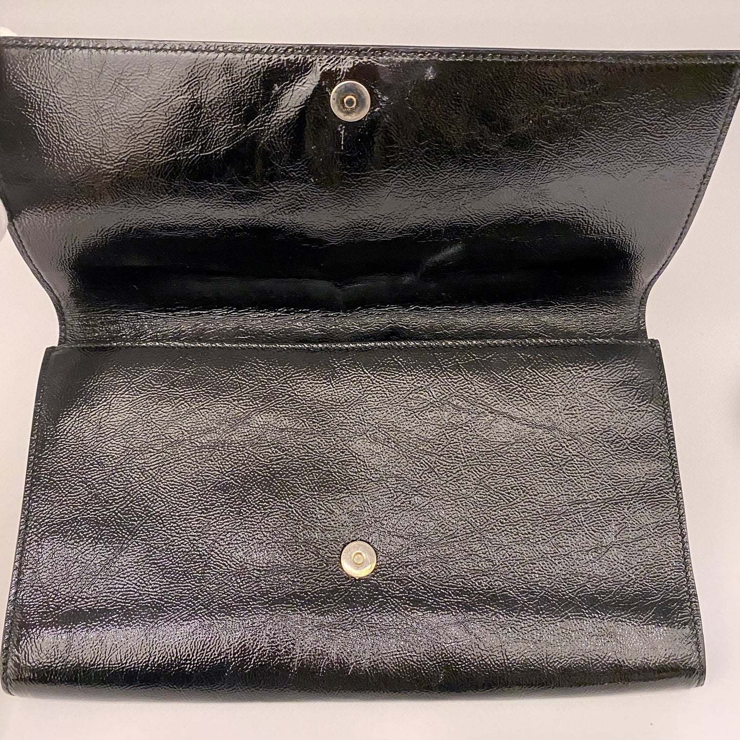 Yves Saint Laurent Black Leather Clutch Wallet