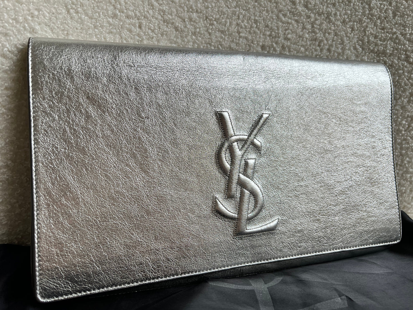 Yves Saint Laurent (YSL) Silver Belle de Jour Clutch