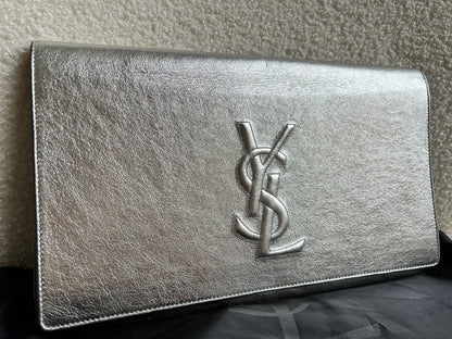 Yves Saint Laurent (YSL) Silver Belle de Jour Clutch