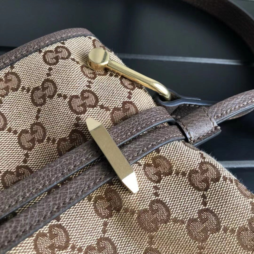 203546 Gucci Canvas Jockey Medium Tote