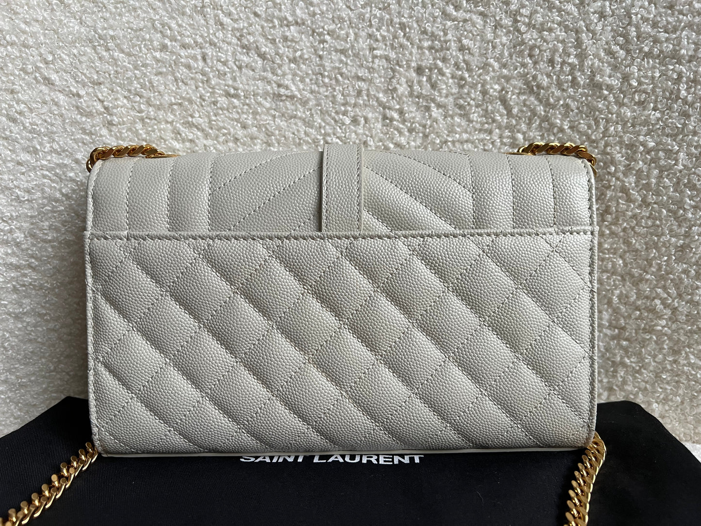 Yves Saint Laurent (YSL) Blanc Vintage Small Envelope Bag