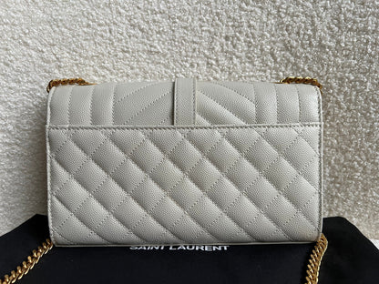 Yves Saint Laurent (YSL) Blanc Vintage Small Envelope Bag