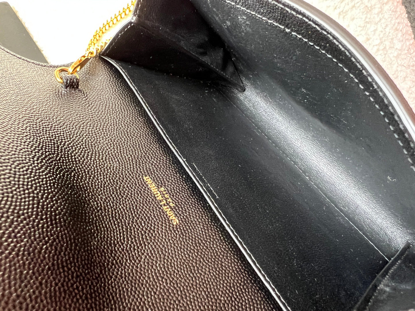 Yves Saint Laurent (YSL) Black Uptown Chain Wallet