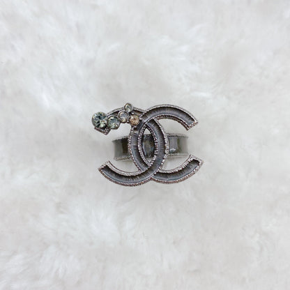 Chanel CC logo with crystal Ring