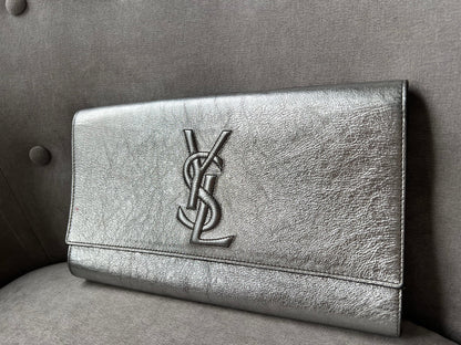 Yves Saint Laurent (YSL) Silver Belle de Jour Clutch