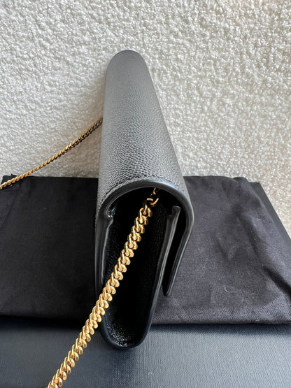 Yves Saint Laurent (YSL) Black Uptown Chain Wallet