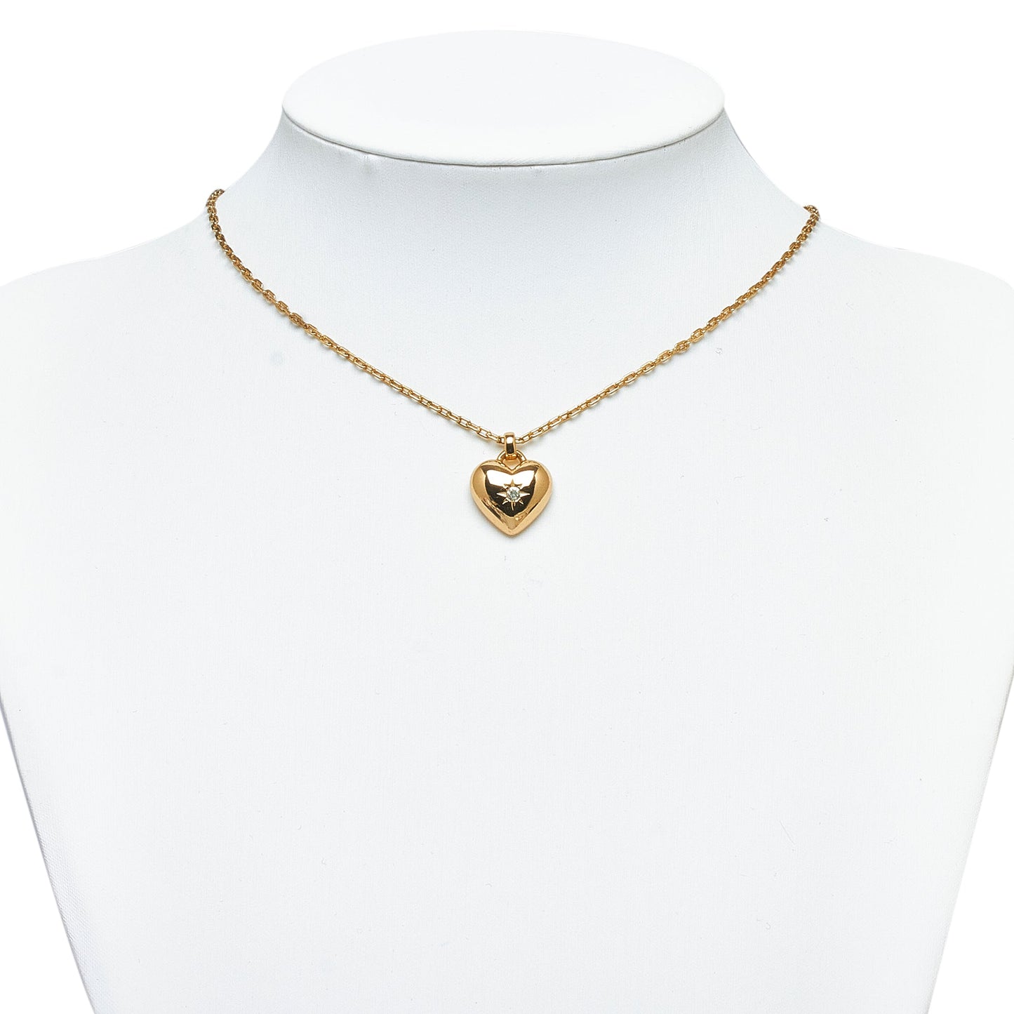 DIOR Rhinestone Heart Pendant Necklace Costume Necklace