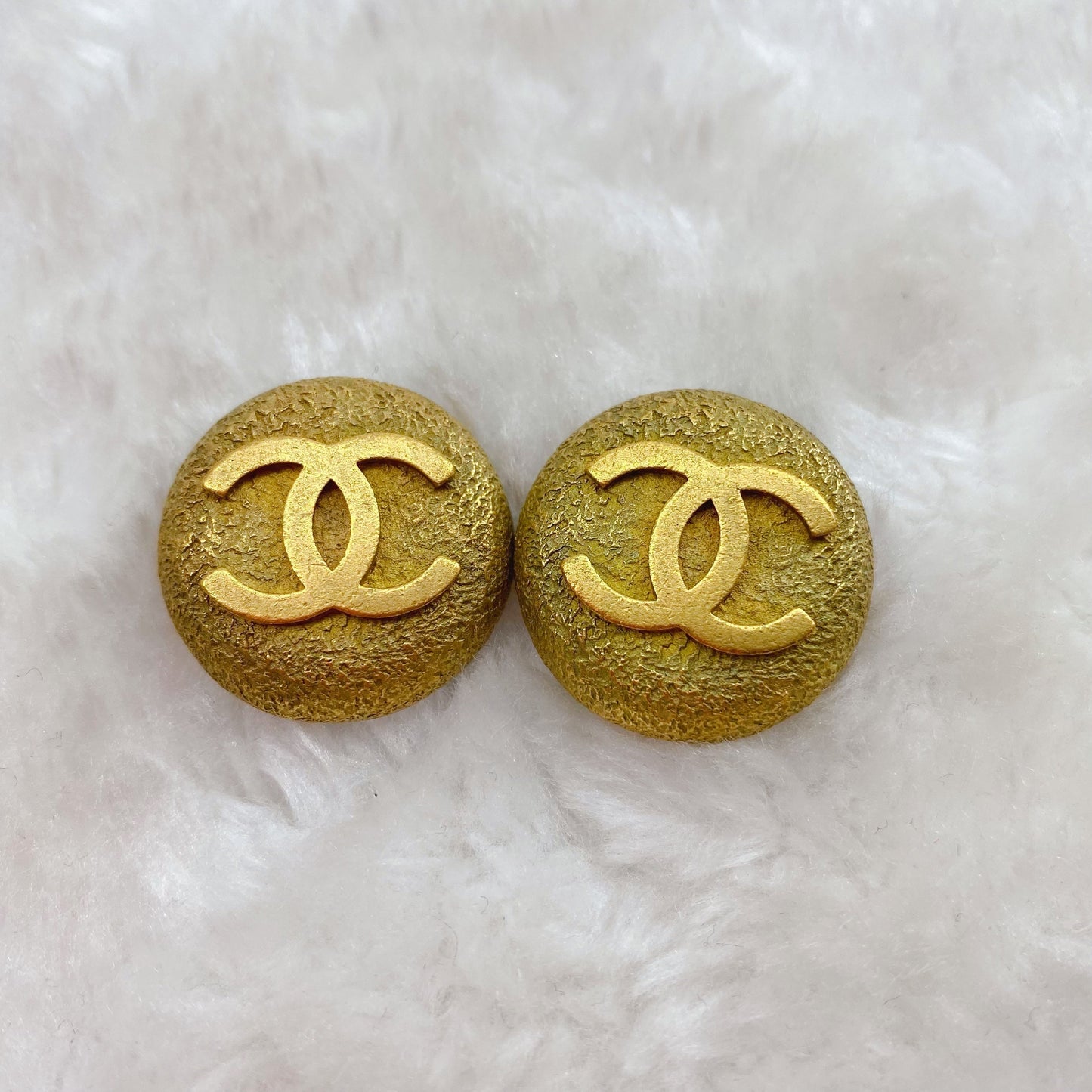 Chanel Vintage Double C Gold Earrings