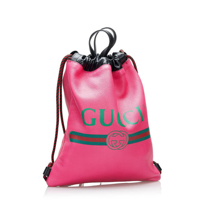 Gucci Logo Drawstring Backpack