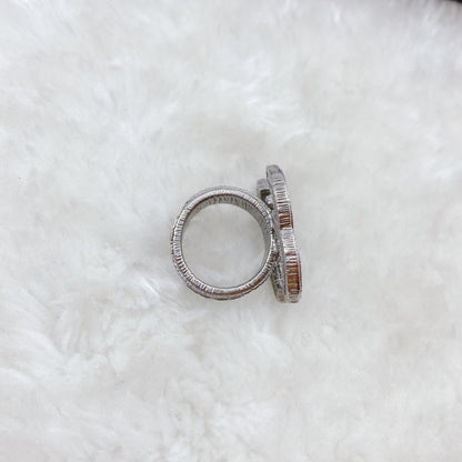 Chanel CC logo with crystal Ring