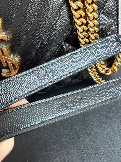 Yves Saint Laurent (YSL) Black Medium Envelope Bag