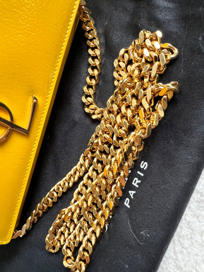 Yves Saint Laurent (YSL) Small Kate Yellow Patent with Gold Hardware