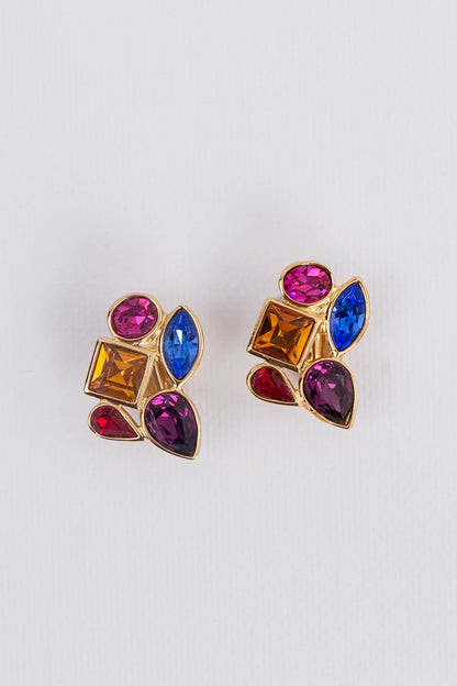 Boucles d'oreilles multicolores Yves Saint Laurent