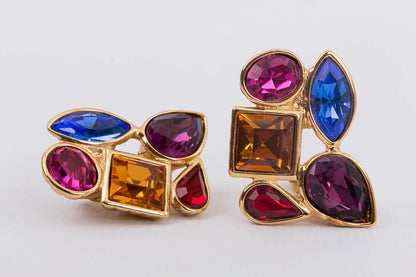 Boucles d'oreilles multicolores Yves Saint Laurent