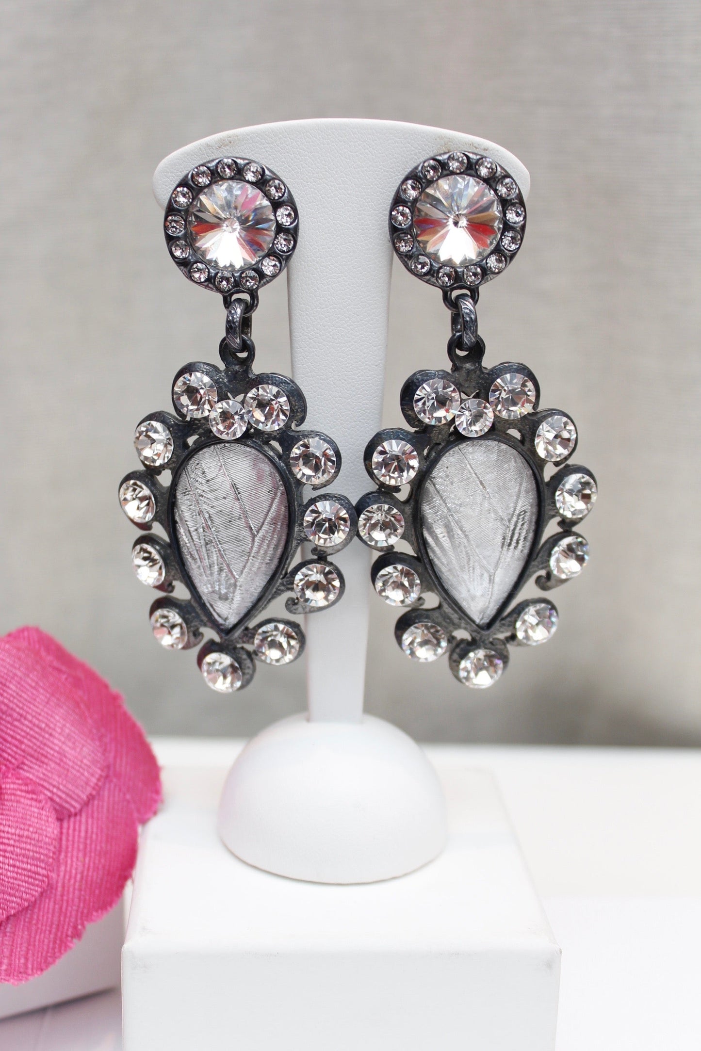 Boucles d'oreilles argentées Yves Saint Laurent