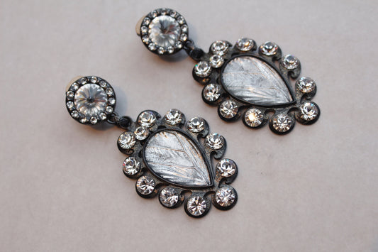 Boucles d'oreilles argentées Yves Saint Laurent