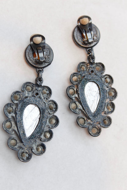 Boucles d'oreilles argentées Yves Saint Laurent