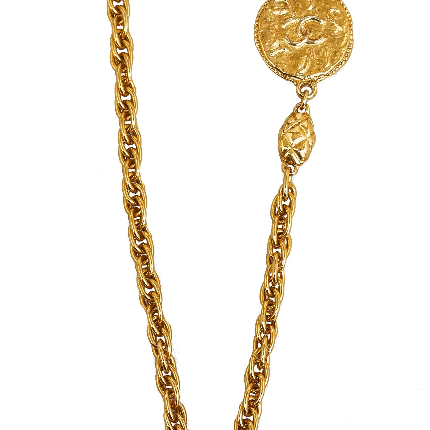 CHANEL CC Medallion Necklace Costume Necklace