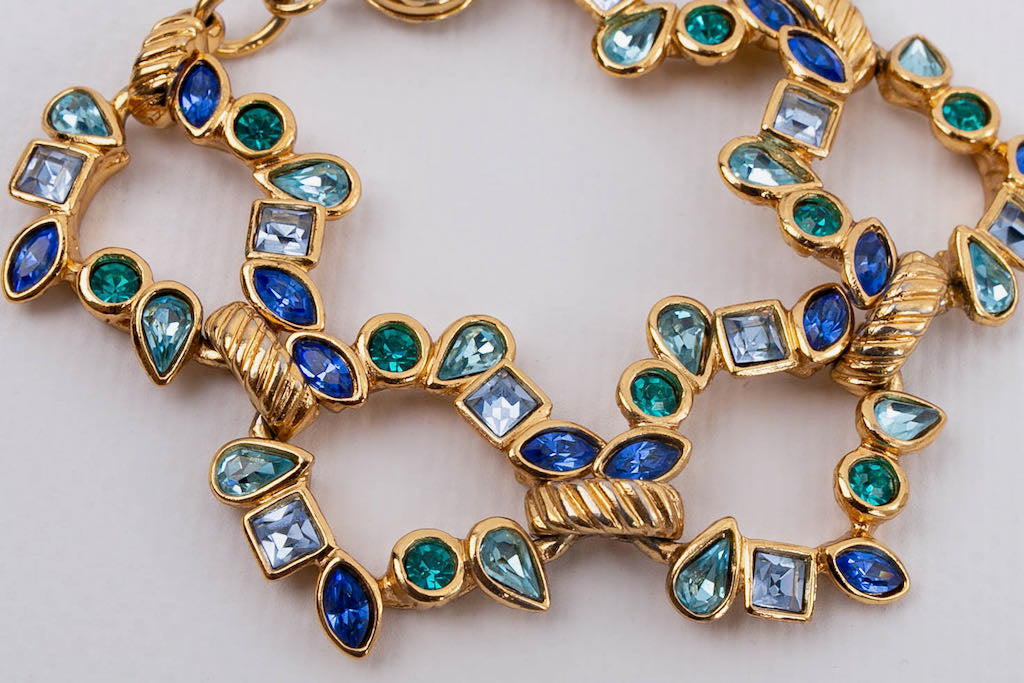 Bracelet doré et bleu Yves Saint Laurent