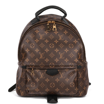 Louis Vuitton Brown Monogram Coated Canvas & Black Calfskin Leather Palm Springs Backpack MM Backpack