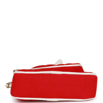 Chanel "Monte-Carlo" Mini Crossbody Tennis Bag Red Canvas Light Gold Hardware