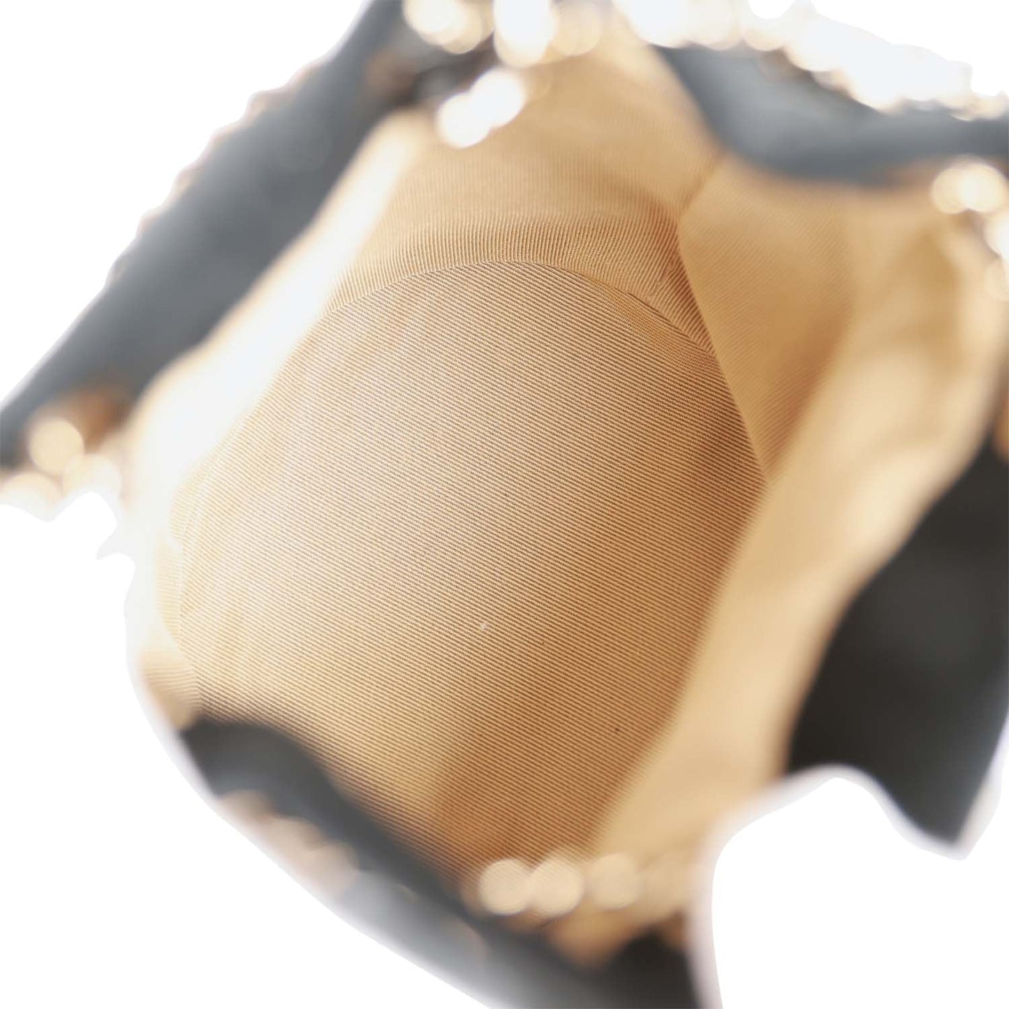 Chanel Crystal Pearl Crush Drawstring Bag Black Velvet Light Gold Hardware