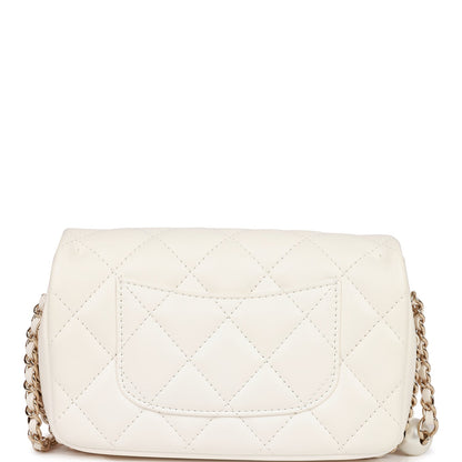 Chanel "My Precious" Flap Bag Imitation Pearl White Lambskin Light Gold Hardware