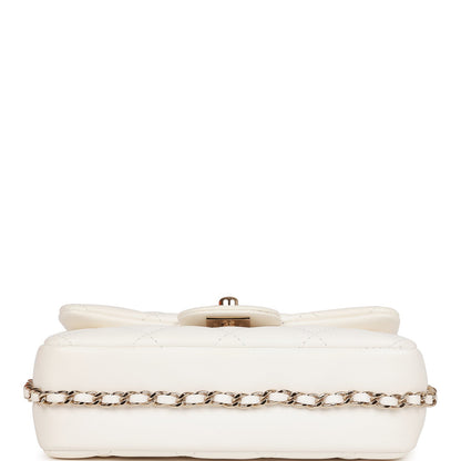 Chanel "My Precious" Flap Bag Imitation Pearl White Lambskin Light Gold Hardware