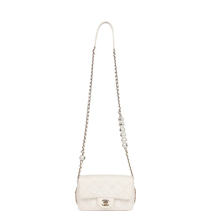 Chanel "My Precious" Flap Bag Imitation Pearl White Lambskin Light Gold Hardware