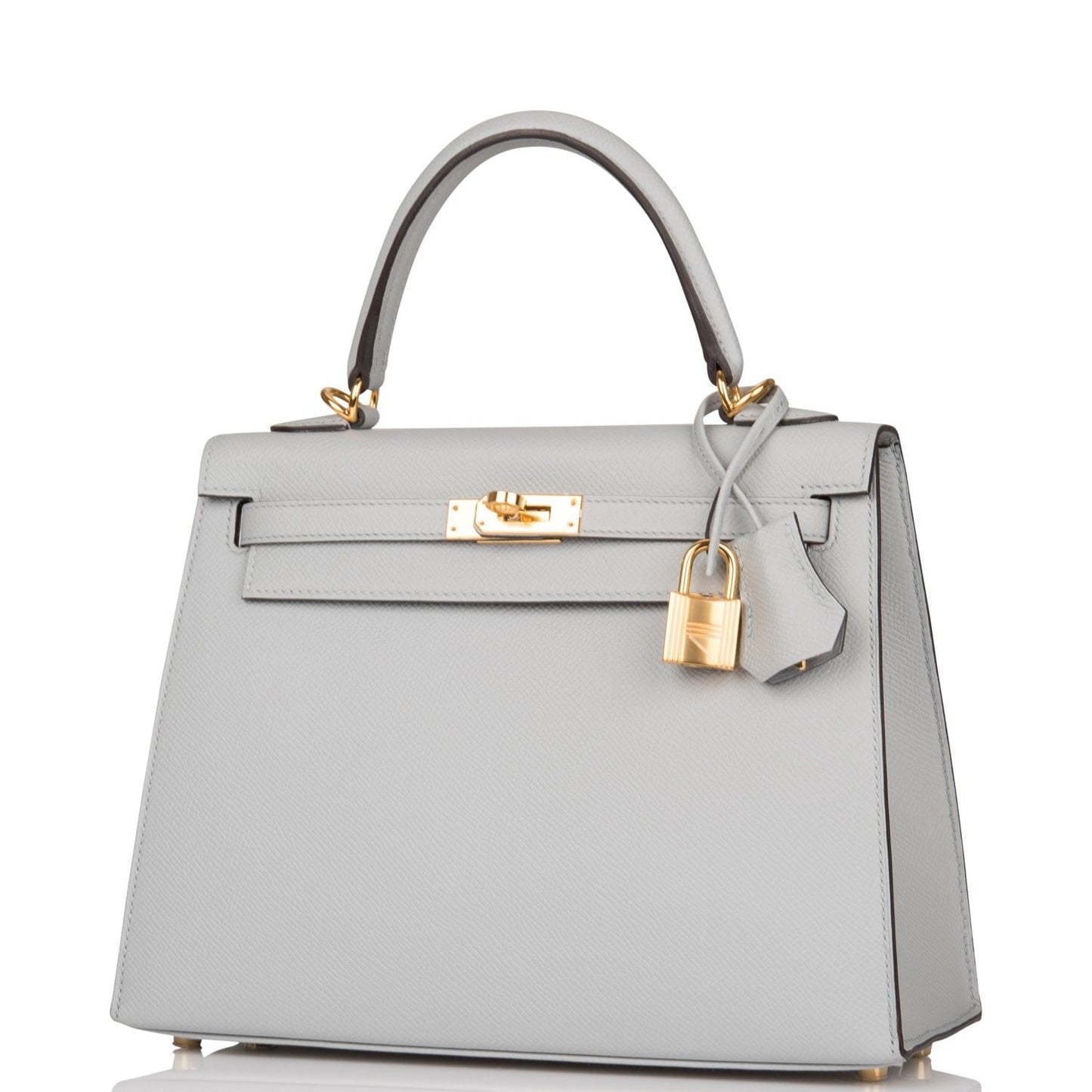 Hermes Kelly Sellier 25 Bleu Glacier Epsom Gold Hardware