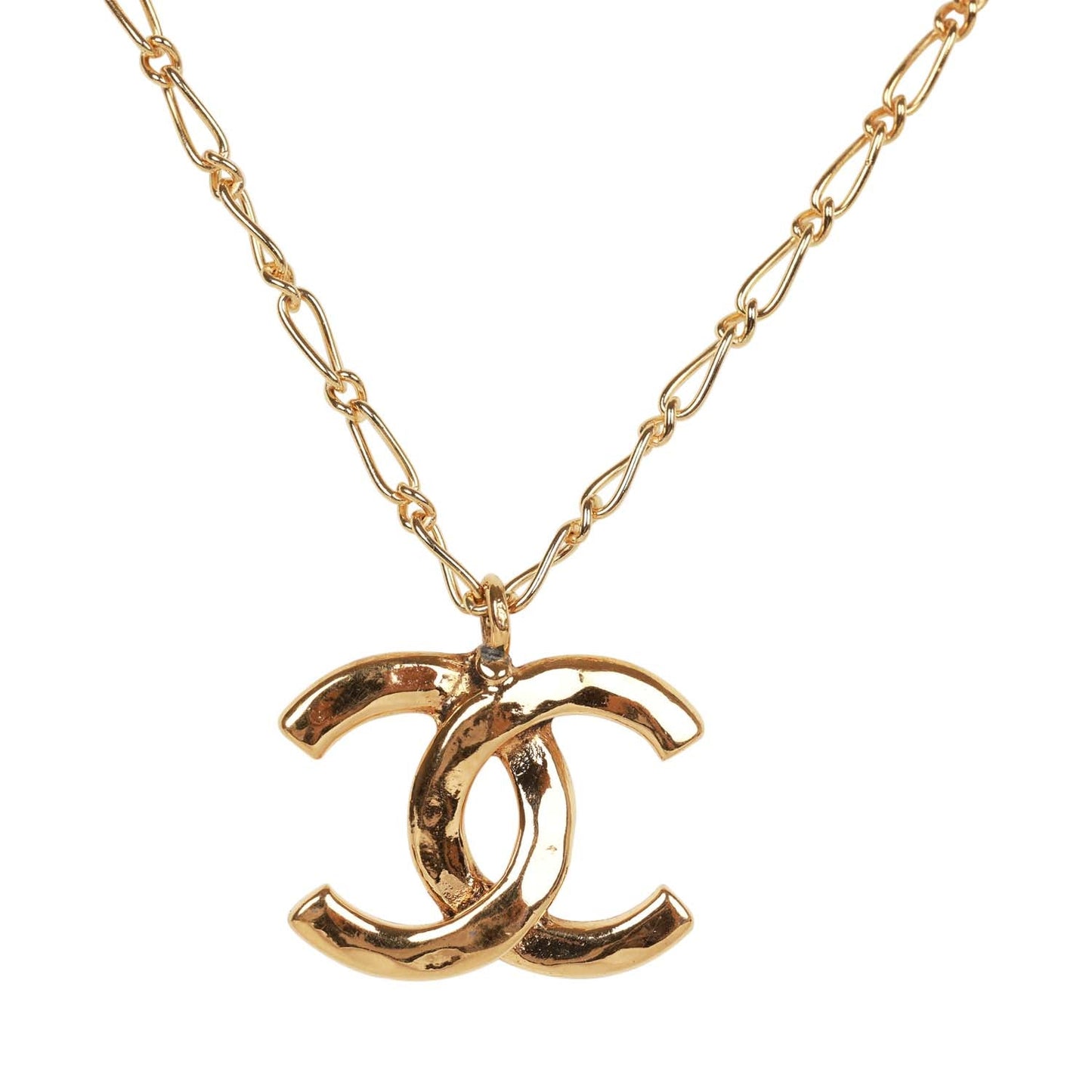 Chanel Vintage Gold CC Logo Pendant Necklace