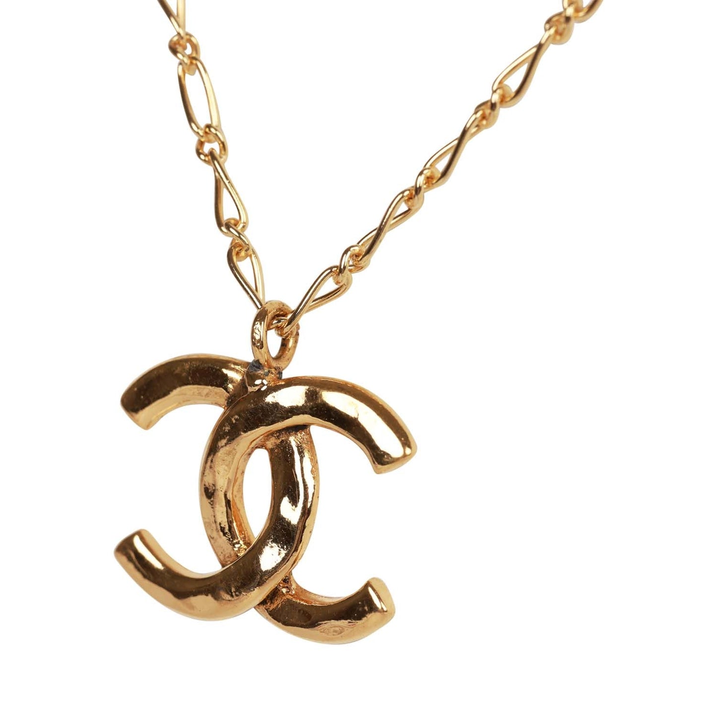 Chanel Vintage Gold CC Logo Pendant Necklace