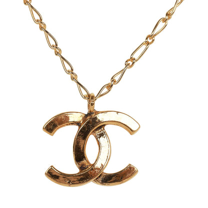 Chanel Vintage Gold CC Logo Pendant Necklace