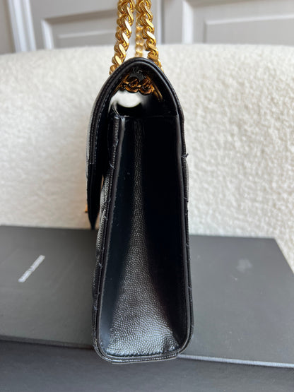 Yves Saint Laurent (YSL) Black Medium Envelope Bag