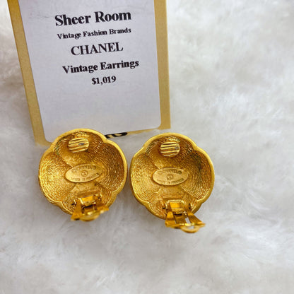 CHANEL vintage gold earrings