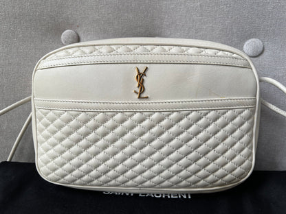 Yves Saint Laurent (YSL) Blanc Vintage Victoire Camera Bag