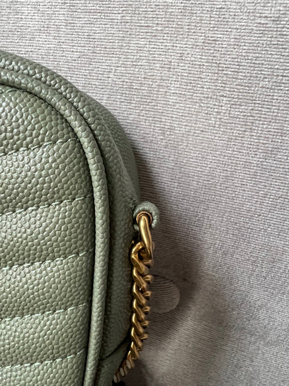 Yves Saint Laurent (YSL) Sage Green Mini Lou Camera Bag