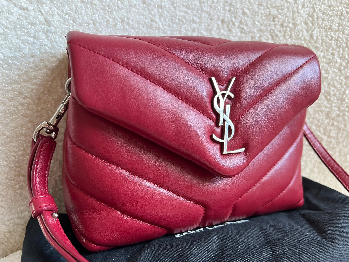 Yves Saint Laurent (YSL) Red Toy Lou Lou with Silver Hardware