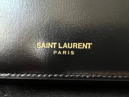 Yves Saint Laurent (YSL) Black Smooth Calfskin Mini Paris Chain Wallet