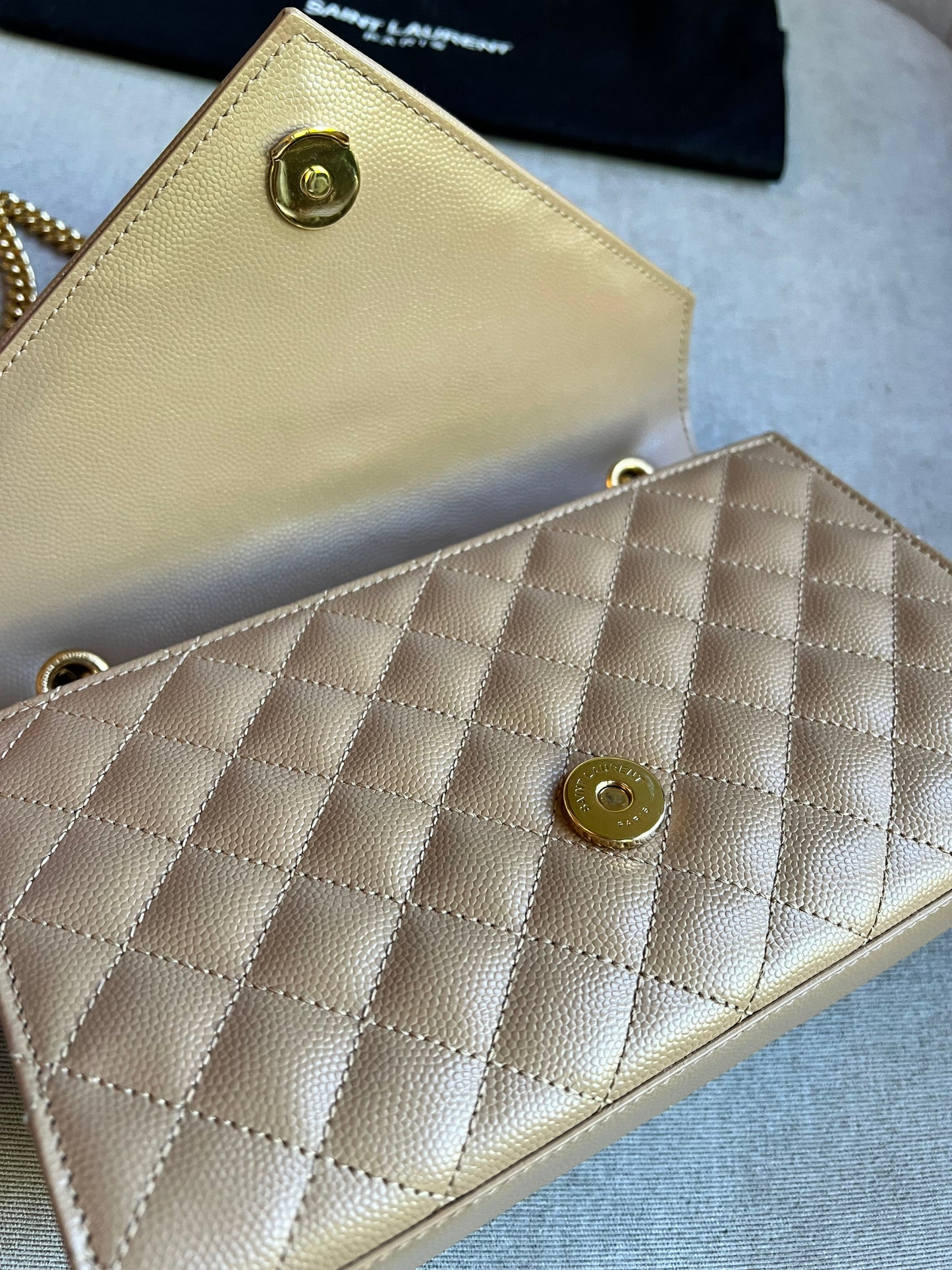 Yves Saint Laurent (YSL) Beige Small Envelope Bag