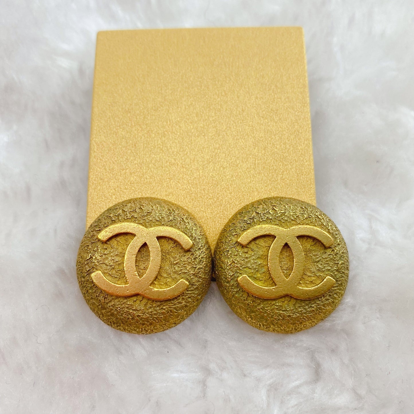 Chanel Vintage Double C Gold Earrings