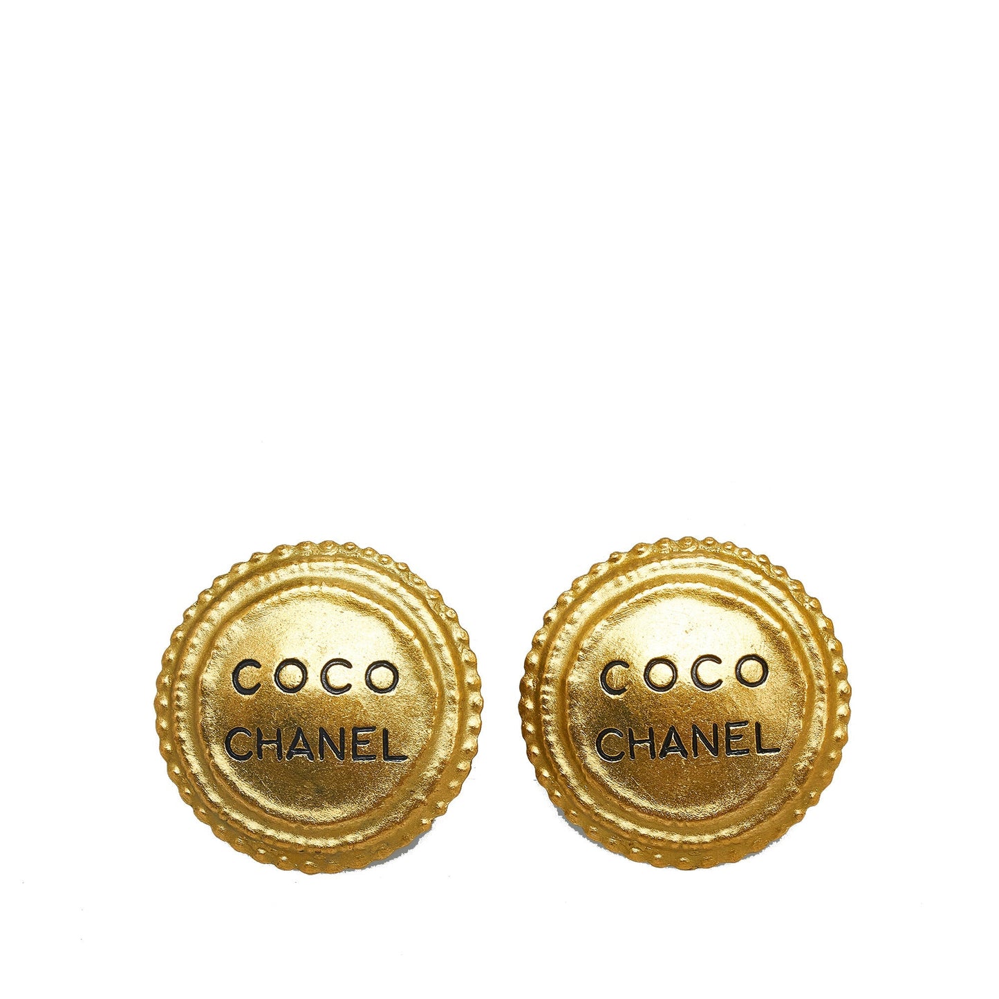 CHANELCoco  Button Earrings Costume Earrings