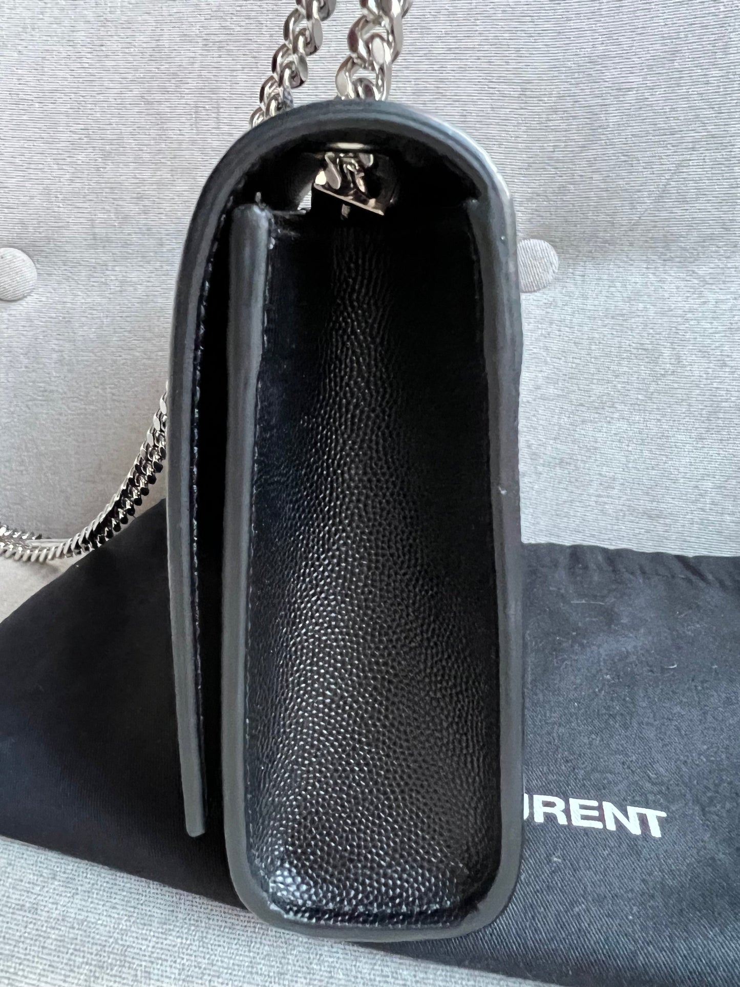 Yves Saint Laurent (YSL) Black Small Kate with Silver Hardware