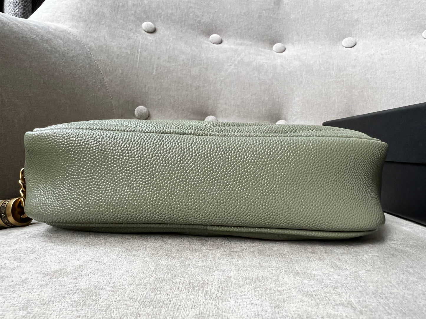 Yves Saint Laurent (YSL) Sage Green Mini Lou Camera Bag