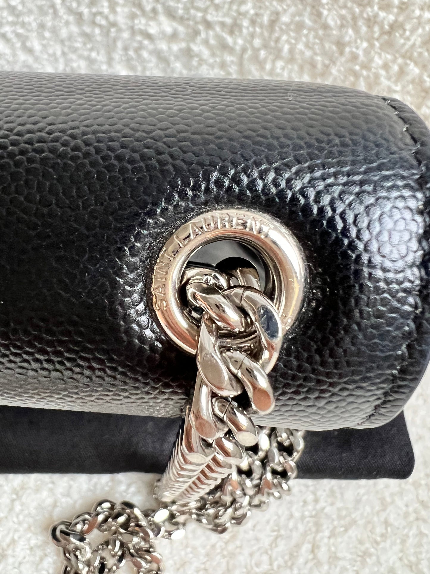 Yves Saint Laurent (YSL) Black Medium Kate with Silver Hardware